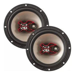 Alto-falante Bravox B3X60X triaxial de 6 polegadas, preto e prata, par