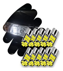 Kit com 10 lâmpadas pingo T10 LED canbus branco 6500K