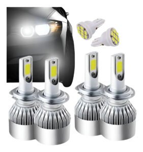 Kit de lâmpadas super LED H7 e H1 com T10 Mini