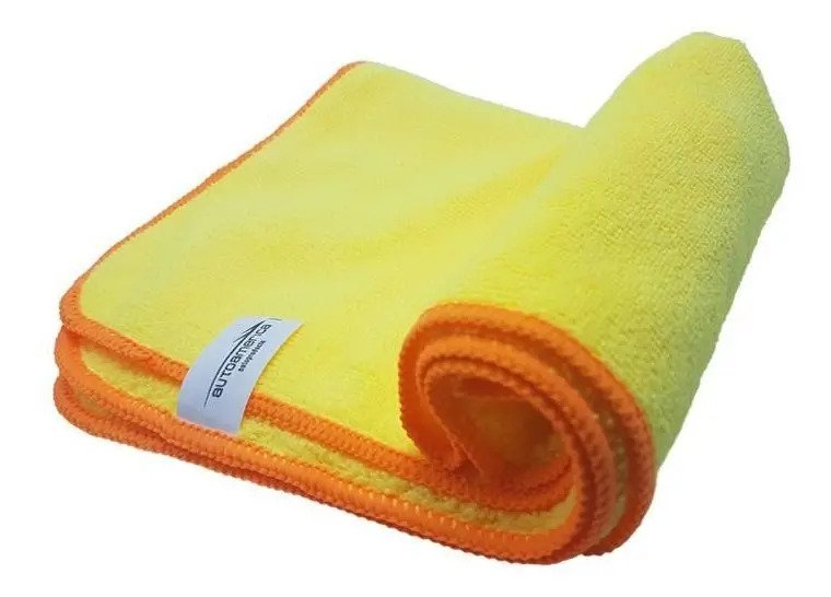 Kit de pano de microfibra automotivo Autoamerica com 10 flanelas amarelas