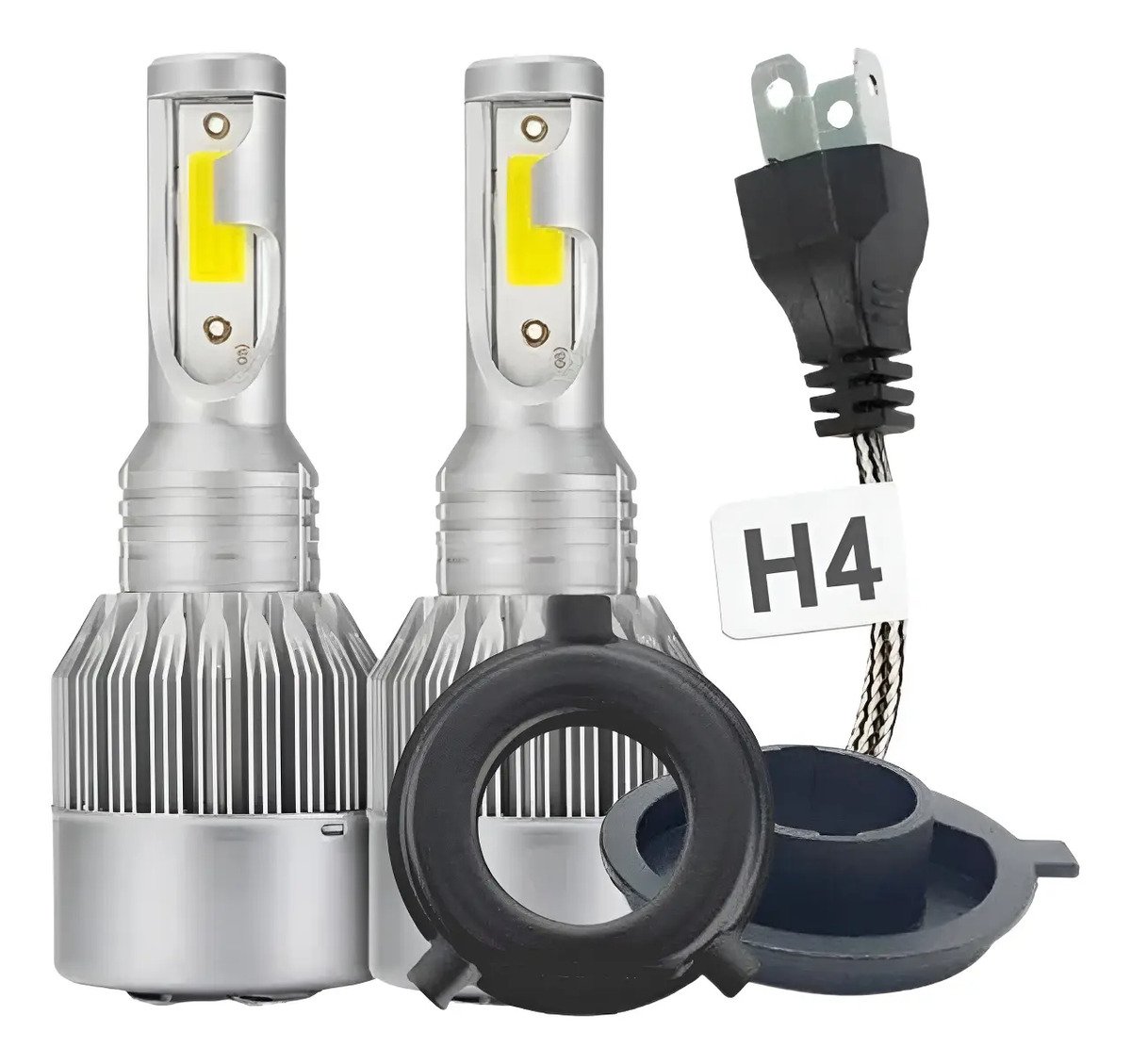 Par de lâmpadas super LED H4 para farol de carro